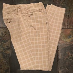 The Limited Beige Plaid Ankle Pants